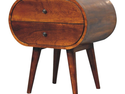 Large Chestnut Circular Bedside