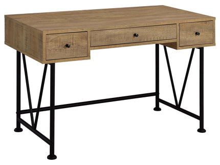 Vellun - 3 Drawer Writing Desk - Mango Color