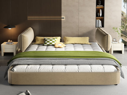 Cloud Bed Frame With Oversized Padded Movable Headboard