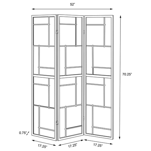 Reese - 3 Panel Room Divider Folding Shoji Screen With Accents - Beige / White