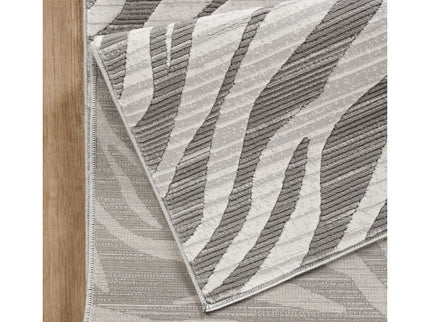 Geometrix - 5'3" X 7'3" Area Rug Geometric & 3D Effect - Ivory / Gray