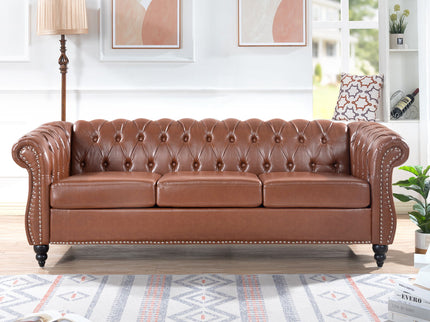 Rolled Arm Chesterfield 3 Seater Sofa