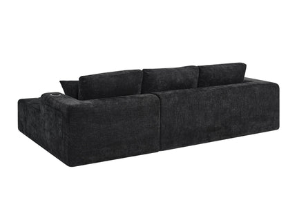 L - Shaped Sectional Sofa With Cup Holders & Side Pockets