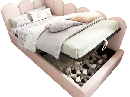 Upholstered Daybed With Metal Slatted Base