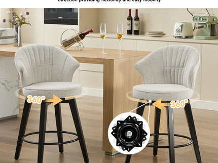Wing Back Swivel Bar Stools (Set of 2)