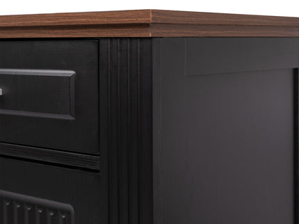 Fluted Sideboard Buffet Cabinet With 4 Doors And 3 Drawers
