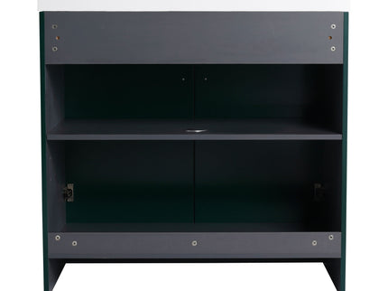 Contemporary Freestanding Bathroom Vanity With Resin Sink & Soft-Close Cabinet Doors