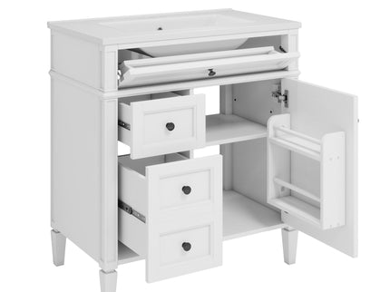 Bathroom Vanity With Top Sink, Storage Cabinet With 2 Drawers, Tip Out Drawer