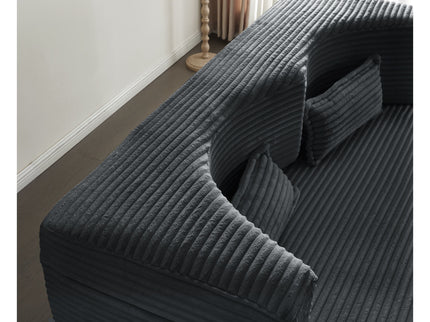 Floor Convertible Sleeper Sofa Bed With 2 Pillows