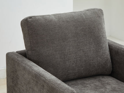 Modern Square Upholstered Swivel Accent Chair With Metal Base