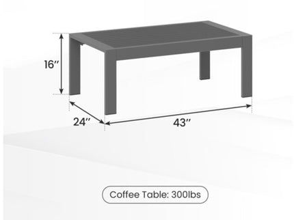 All-Weather Outdoor Coffee Table With Wood-Look Top