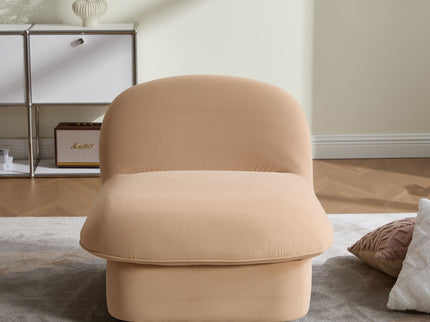 Pumpkin Shaped Swivel Accent Chair, 360 Degree Rotation For Living Room
