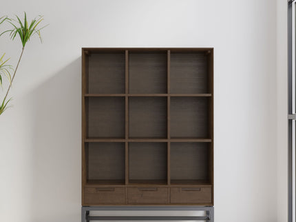 Banting - 9 Cube Bookcase With Drawers - Walnut Brown