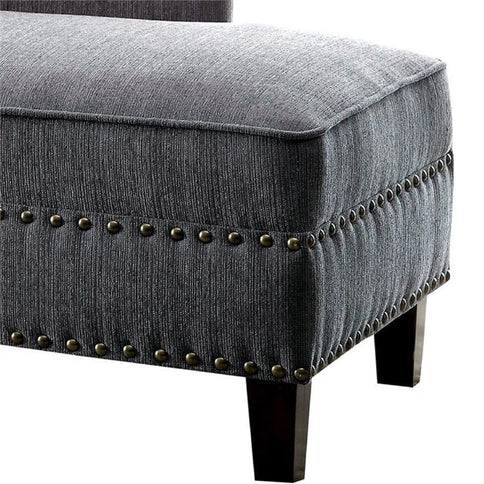 Chaise With Nailhead Trim And Plush Pillow