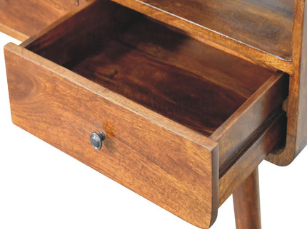 Triple Curved Console Table - Brown