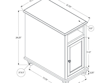 Accent End Table, Storage, Traditional - White