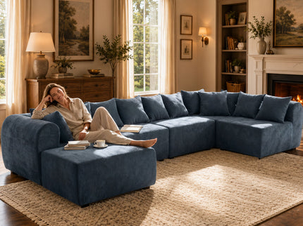 8 Seater U-Shaped Couch With Ottoman