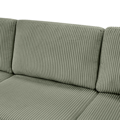 Oversized Sectional U-Shaped Sofa With Chaise Lounge And Three Soft Throw Pillows