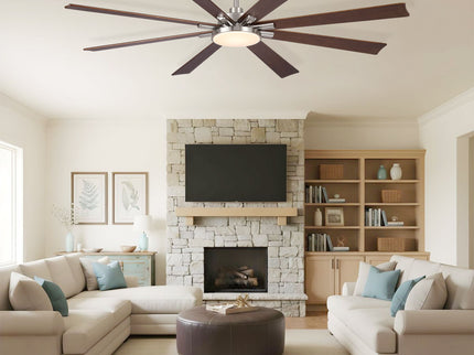 Large Ceiling Fan With Dimmable LED Light 8 Blades Remote Control, Reversible DC Motor