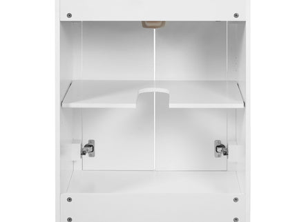 Bathroom Vanity With Ornate Elliptical Motif, Soft Close Hinges