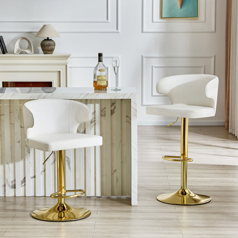 Adjustable Swivel Bar Chair With High Back Support