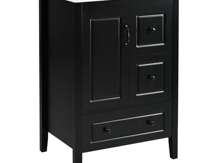 Retro Bathroom Vanity With Sink, Soft Closing Cabinet & Drawers