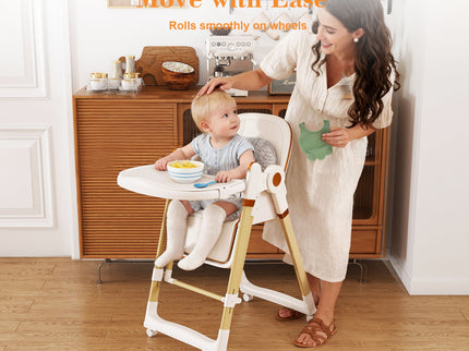 Convertible Baby High Chair To Rocker With 5 Point Harness