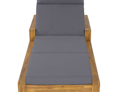 Chaise Lounge Set With 4 Fold Cushion And Built In Headrest, 3 Position Adjustable