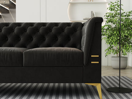 Luxurious Sofa With Legs, Modern Chesterfield Design, Tufted Upholstery, 3 Seat Couch For Living Room And Office