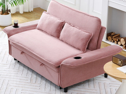 Modern Fabric Multi-Functional Sofa Bed With Adjustable Armrests And Backrests