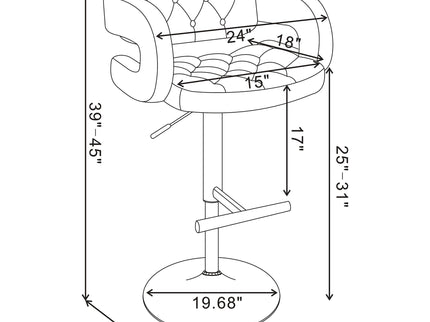 Adjustable Bar Stool With Upholstery
