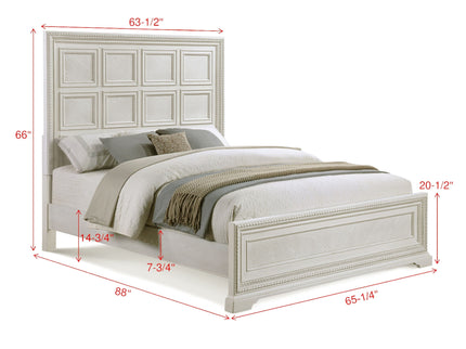 Geometric Design Headboard Panel Bed