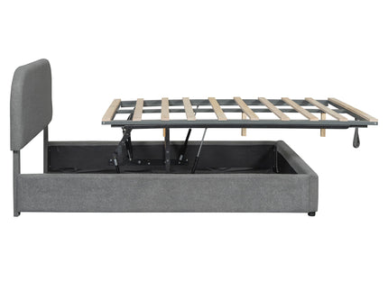 Upholstered Platform Bed With Hydraulic Storage System