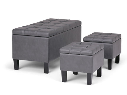 Dover - 3 Piece Storage Ottoman Contemporary Design