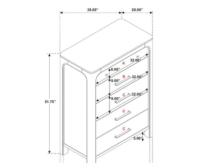 Flores - 5 Drawer Chest - Mango Color