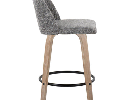 Toriano - Contemporary Fixed-Height Counter Stool & Swivel With Round Footrest (Set of 2)