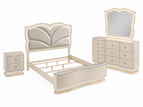 Pearl Silver / 4 Pc. Bed, Nightstand, Dresser, Mirror / Queen