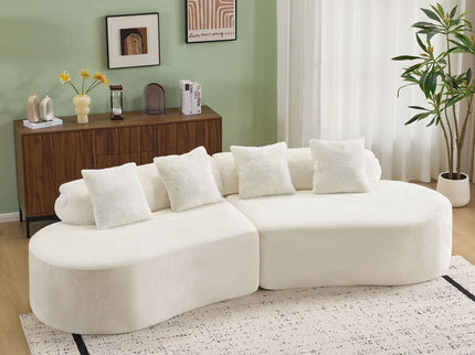 Modern Curved Sofa With Pillows