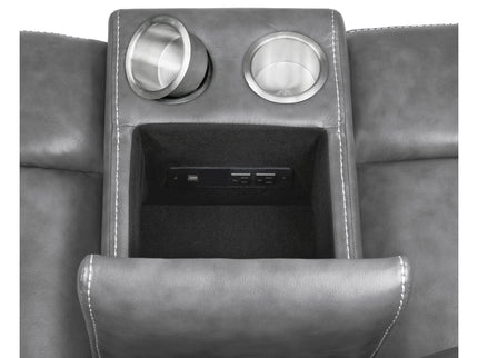 Carmen - Cool Motion Loveseat With Storage, With Reclining Function And Built In Storage - Gray