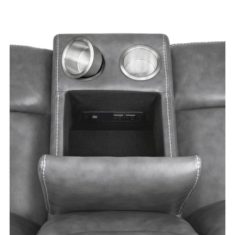 Carmen - Cool Motion Loveseat With Storage, With Reclining Function And Built In Storage - Gray