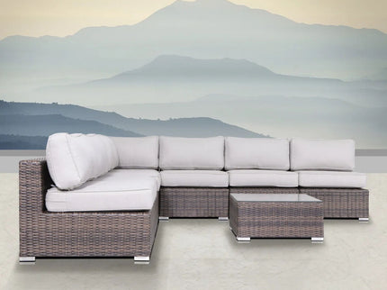 Seating Set With Cushions Handcrafted Wicker Design