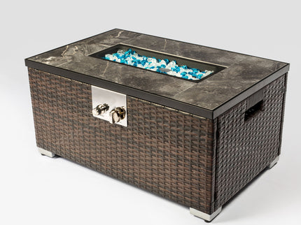 Outdoor Propane Fire Pit Table - Brown