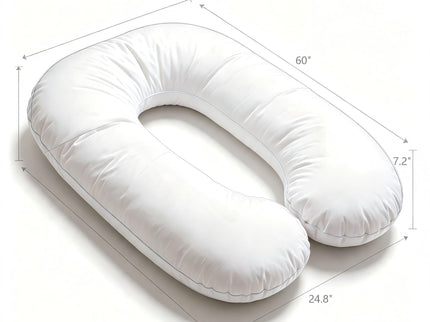 U - Shape Pregnancy Body Pillow For Side Sleeper Support - White