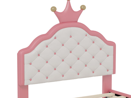 Lovely Crown Fantasy Princess Bed With Tufted Headboard