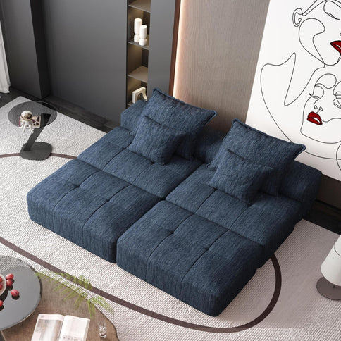 Modern Oversized Diy Combination Modular Sectional Sofa & Pillows