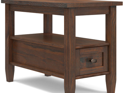 Warm Shaker - Narrow Side Table - Distressed Charcoal Brown