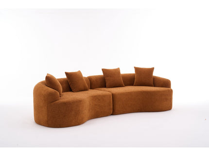 4 Seater Sofa With Fabric, 30D, 60 Hardness Full Sponge, 4 Pillow For Living Room, Home Furniture Sleeper Sectional Sofa For Apartment