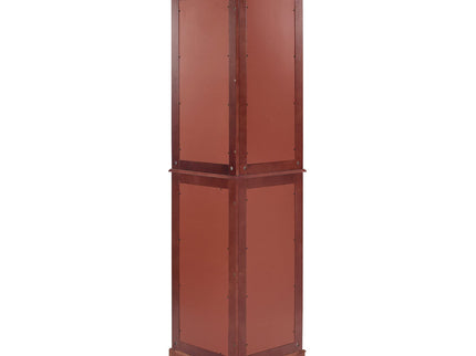 Corner Curio Dispaly Cabinet With Lights, Adjustable Tempered Glass Shelves, Mirrored Back (E26 Light Bulb Not Included)