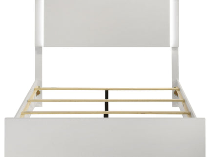 Full LED Panel Bed With Touch Activated Lighting - White