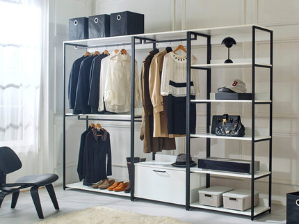Fiona - Freestanding Walk-In Closet System, Extra Storage Space - White